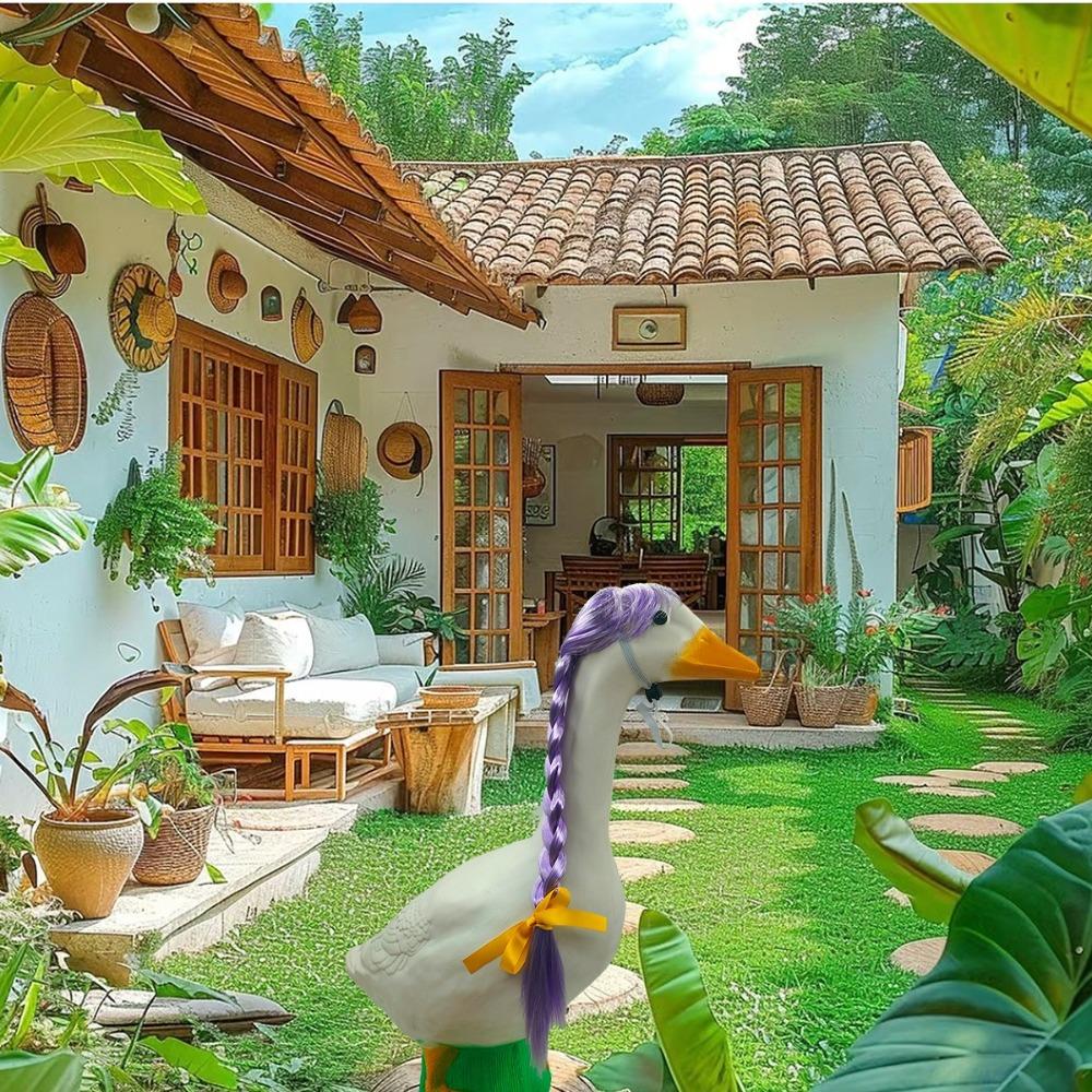 Porch Goose Outfit Gooses Hairpiece Photography Gooses Headwears Fun Pet Wigs  Goosey Decoration