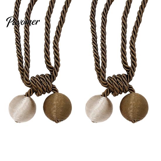 Adjustable Curtain Ties 2Pcs Tiebacks Rope, Decorative Handmade Tie Back, Simple Securing Holdbacks Ropes for Living Room Bedroom Window Sheer Drapes