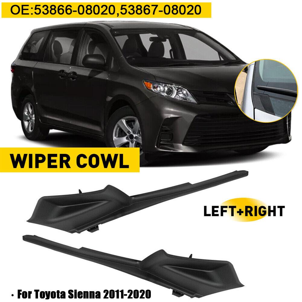 2pcs Car Front Windshield Wiper Cowl Cover 53866-08020 53867-08020 for Toyota For Sienna 2011-2020 Front Windshield Deflector