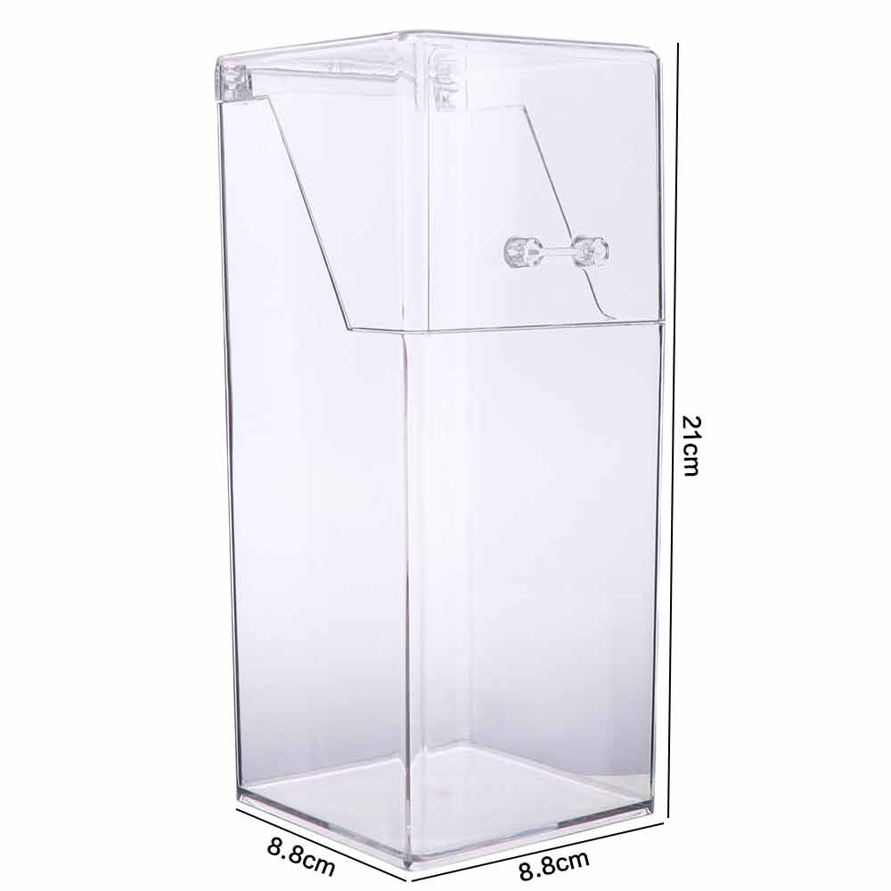 Transparent Cosmetic Brush Storage Box Dust-proof Pen Holder Desktop Storage Bucket Bedroom
