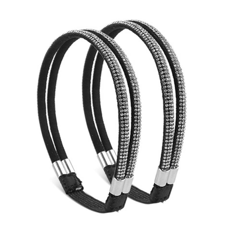2Pcs Rhinestones High Heel Adjustable Shoe Belt for Women Antiskid Ankle Support Straps with Elastic Band Shoe Straps