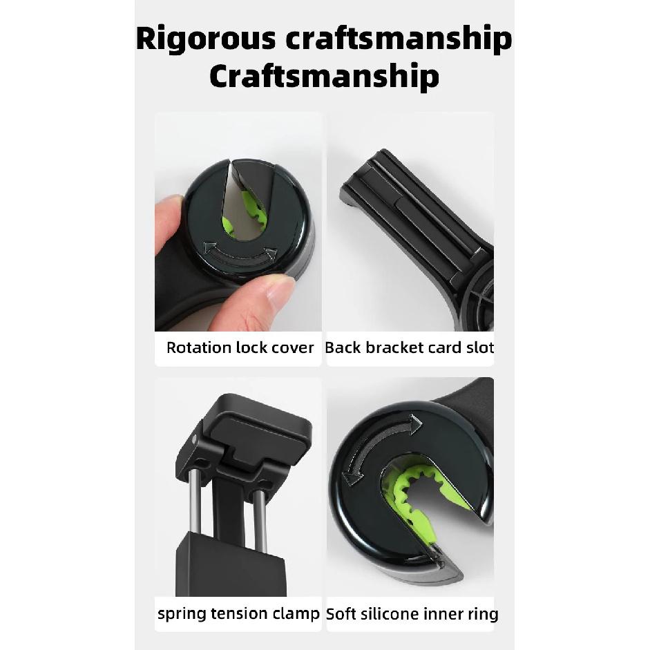 Car seat hook with phone holder, multifunctional and hidden 2-in-1 car seat hook with phone holder, universal rear headrest hook
