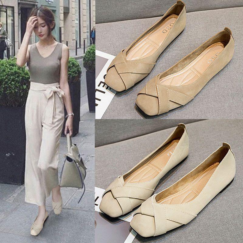 Retro single shoe girl 2025 new spring and autumn fairy wind gentle soft bottom flat bottom shallow mouth pregnant women versatile bean shoes