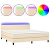 Vidaxl Continental Bed With Mattress, Cream, 160X200 Cm, Fabric