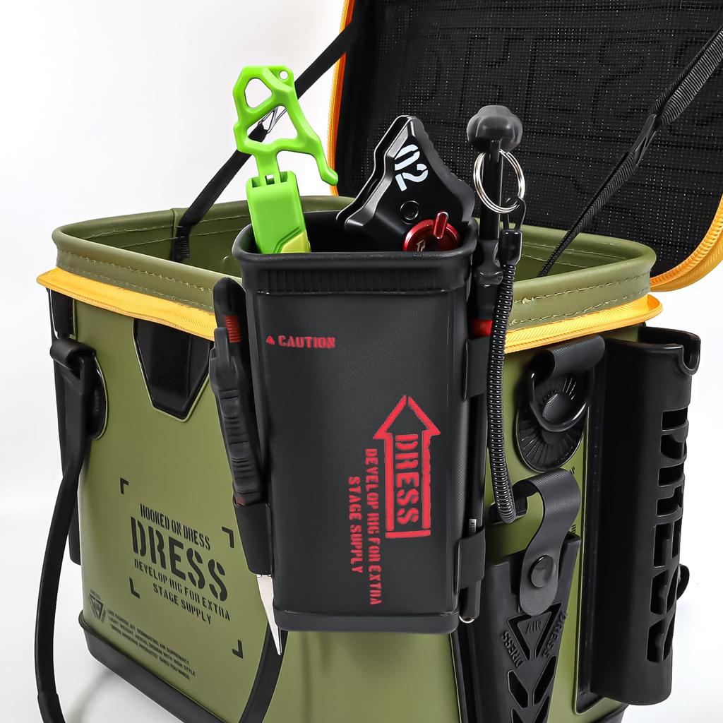 DRESS EVO Black X Red Fishing Tackle Box Tool Case Fish Grabber Multi-Holder Multi-Case