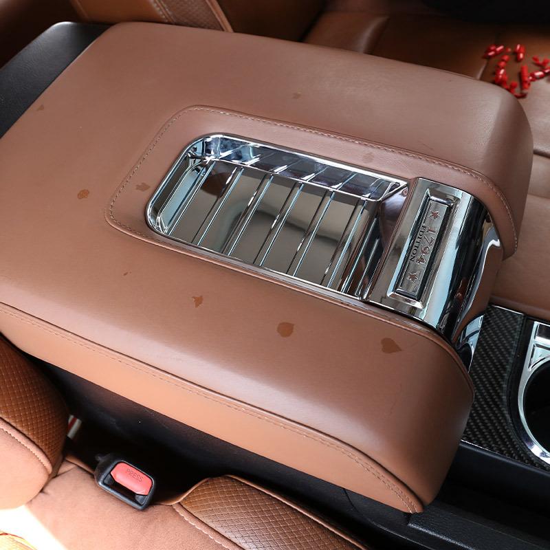 ABS Silver For Toyota Tundra 2014- Interior Modified Car Center Control Decorative Strip Sticker Car Accessories