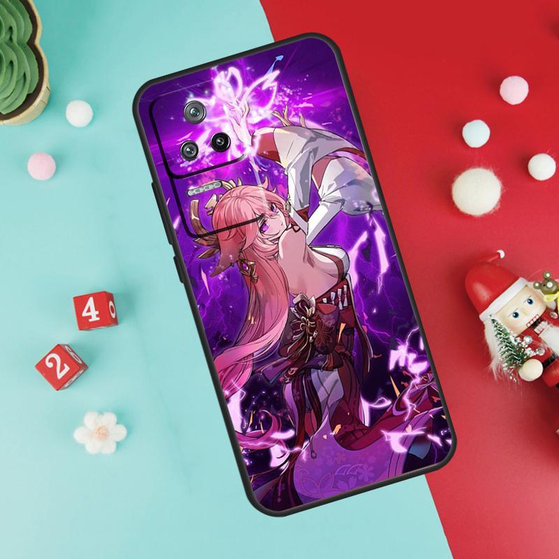 Genshin Impact Yae Miko Case For Xiaomi 13 12 Lite 11T 12T Pro 12X POCO X3 X5 F5 Pro F4 X4 GT M5s C40 F3 Back Cover