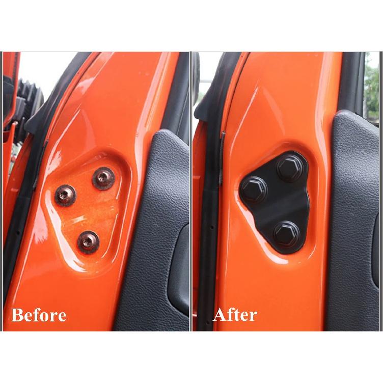 8Pcs ABS Car Door Screw Protection Cover Trim Sticker for Jeep Wrangler JL JT 2018    2022 2023 Styling Accessories