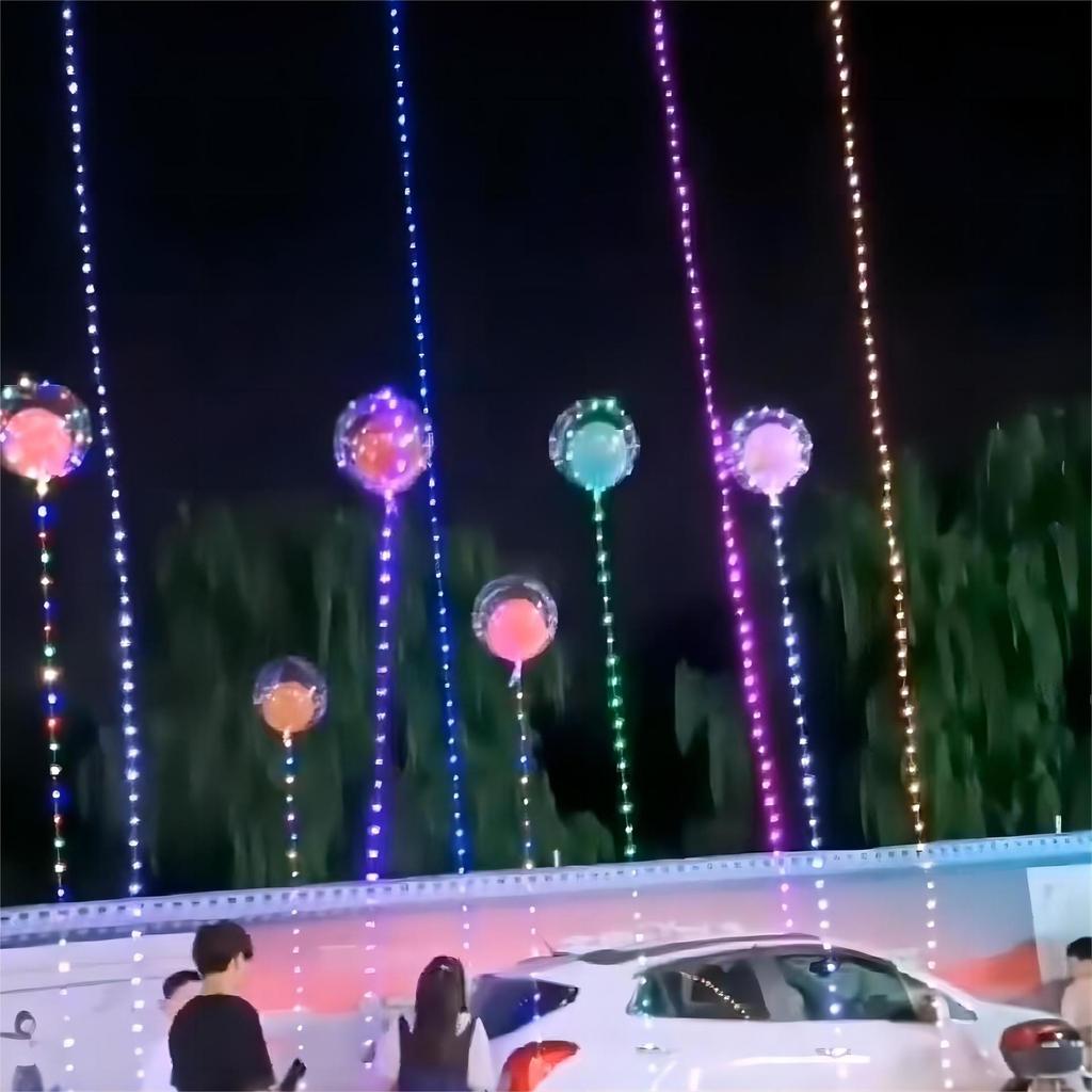 Bobo Ball 5m LED String Lights: 100 Beads, Encrypted Battery Box, Copper Wire for Festive Christmas Decoration