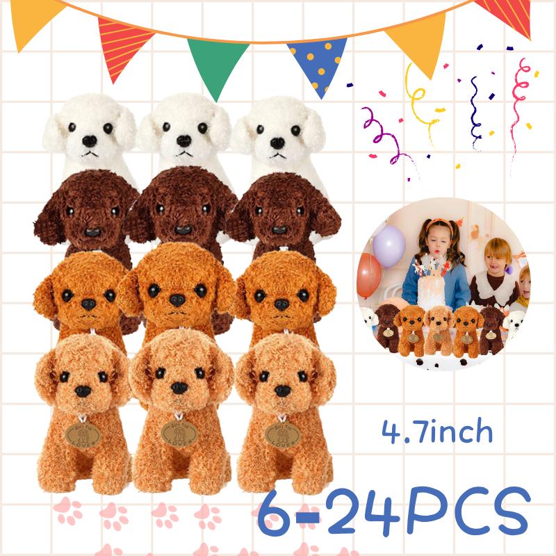 

6-24Pcs Teddy Dog Bulk Adopt a Puppy Party Favors Stuffed Animals Keychain for Kids Toys Graduation Baby Shower Birthday Gifts 6pcs