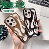 Electroplated Flame Pattern Mobile Phone Case Is Suitable for Apple 16promax Hollow 15 Heat Dissipation 14/13 Anti-drop 12 Large Holes 11