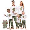 Juletrykk Søt familiesett Pyjamas, hjemmeklær, familiesett med lange armer toppbukser