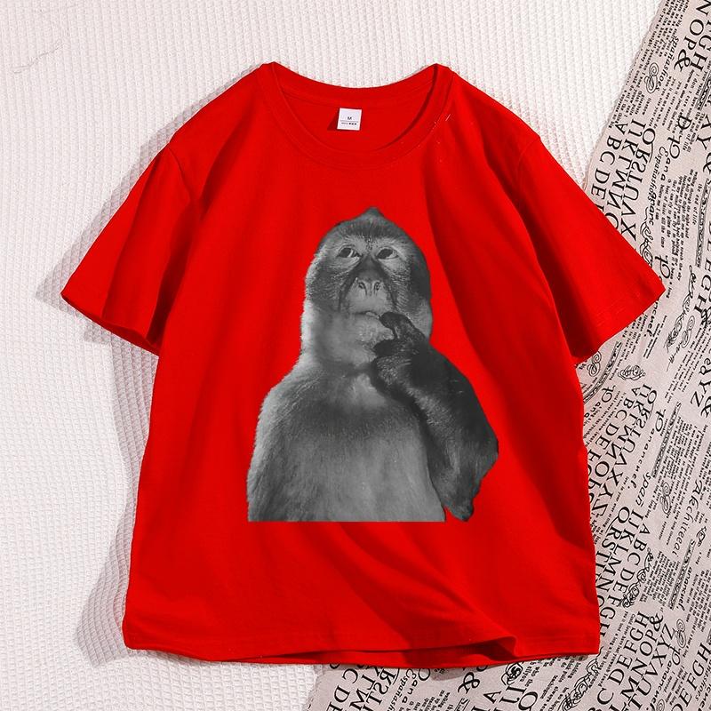 

Funny Monkey T Shirt Unisex Women Stupid Meme Tshirt 90s Vintage Short Sleeve Tshirts Casual Oversized Hip Hop Loose Tee Shirt S