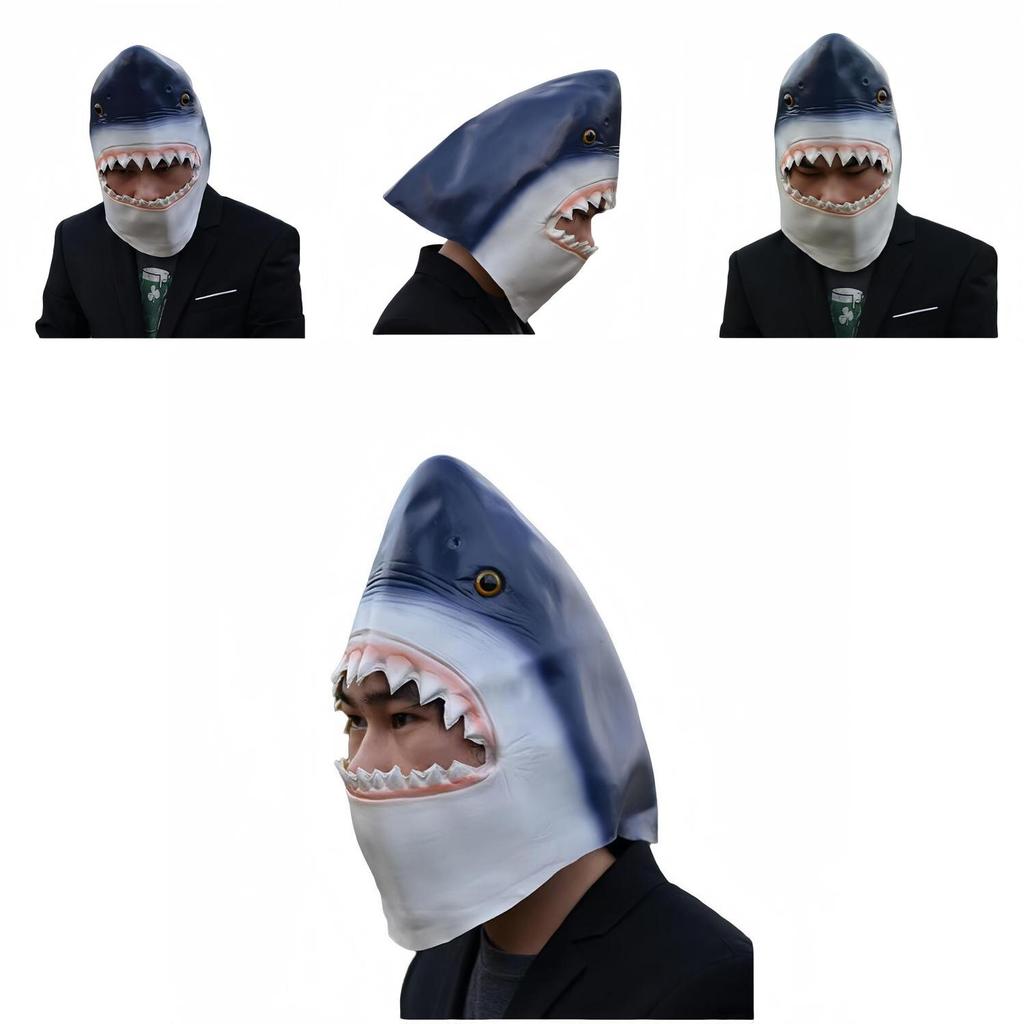 Shark Latex Mask For Cosplay And Costume Parties Halloween And Carnival