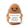1 PCS Positive Energy Potato Mini Handmade Plush Knitted Doll with Card Fun Stress Relieving Knitted Doll Home Decoration