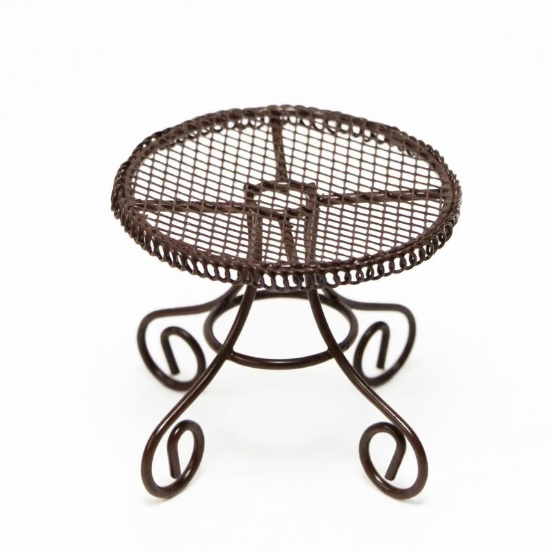 1/3Pcs Dollhouse Garden Display Ornament Prop Accessory Miniature Table Chair Model Tiny Home Decor Iron Furniture