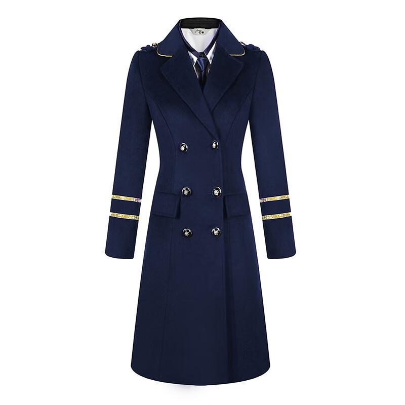 Women's Professional Double-Breasted Wool Blend Overcoat