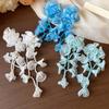 1 pair Bohemian Style Chiffon Flowers Earrings Women Seaside Earrings  Festival Ear Accessories