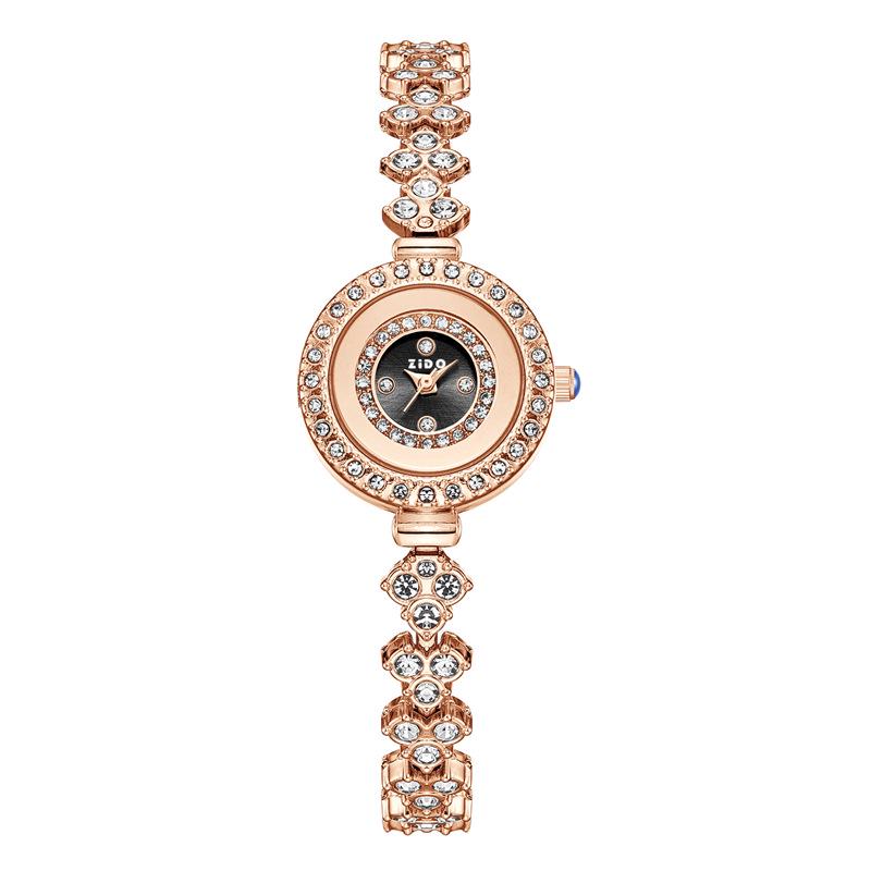 Zido Luminous Women s Sparkling Diamond Thin Chain Wristwatch Watch Only чёрный