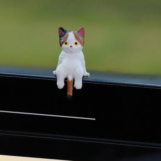 Χαριτωμένο Φιγουρίνι Γάτας Διακόσμηση Οθόνης Υπολογιστή Μίνι Ρητινένιο Στολίδι Γάτας Διακόσμηση Ταμπλό Αυτοκινήτου για Σπίτι Γραφείο Γραφείο Διακόσμηση Αυτοκινήτου
