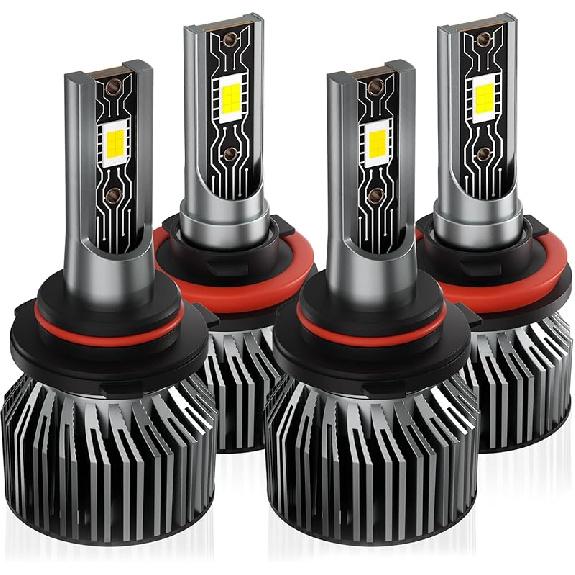 Compatible for Toyota Corolla 2001-2013 Light Bulbs, High/Low Beam 6500K White Light Combo Kit, Plug-N-Play, Powersports Bulbs, 4-Pack