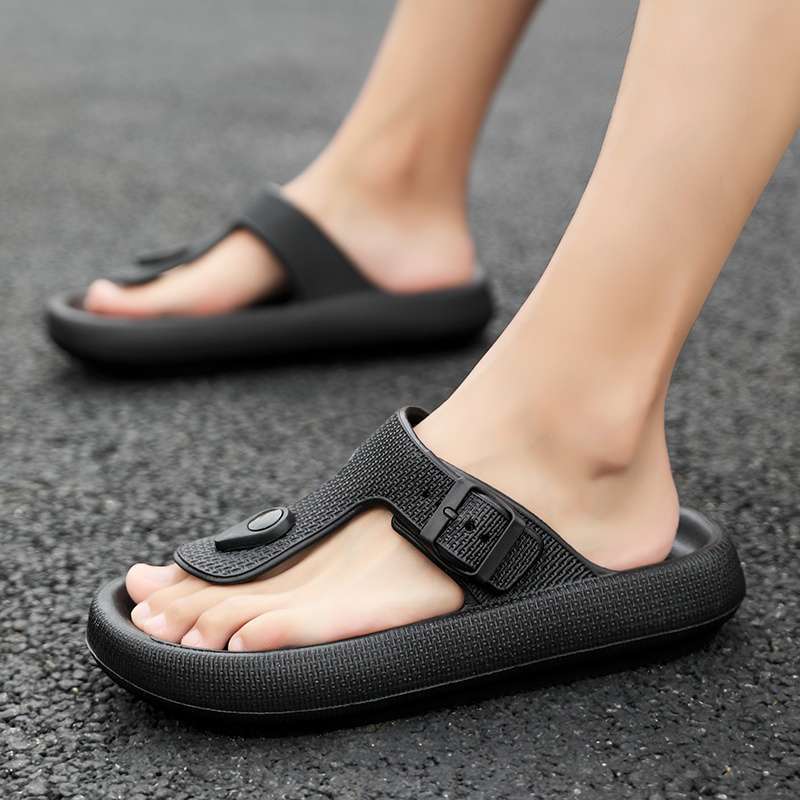 Fashion Shevalues Summer New Men's Flip Flops EVA Lightweight Leisure Slides Non-Slip Beach Sandals Soft Sole Comfortable Home Slippers