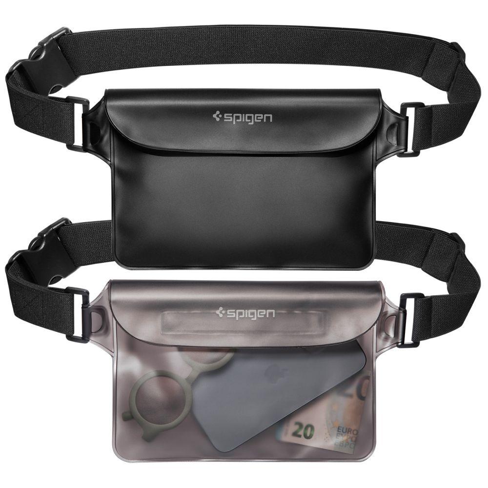 Spigen Aqua Shield A620 Waterproof Waist Bag Set (2 Pack) - Black, IPX8 Rated