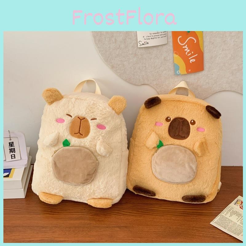 Stuffed Capybara Animal Schoolbags Backpack Spacious Storage Bag Gifts Kids