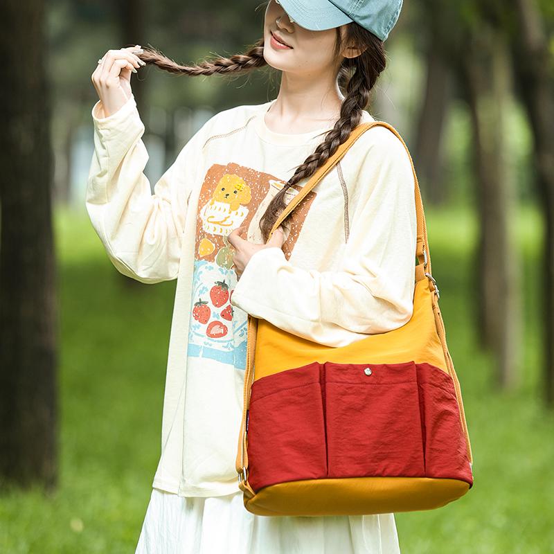 Women's Large Capacity Crossbody Bag Color Block Shoulder Bag