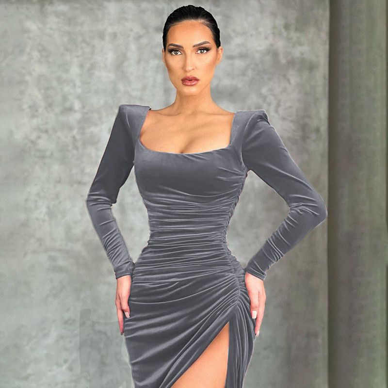 Women's Formal Dresses Sexy Dinner Party Ladies Split Skirt Female