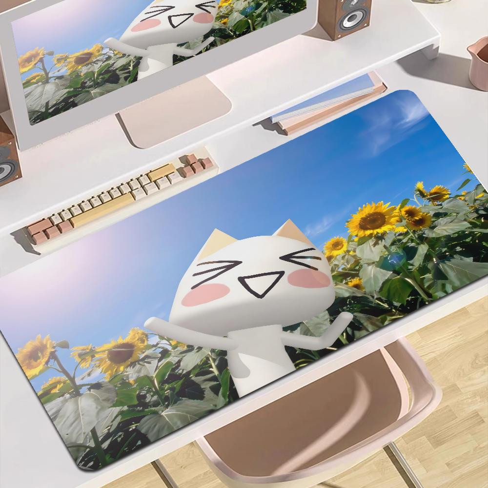 Inoue Toro Cute Cat Custom Skin Natural Rubber Gaming Mousepad Desk Mat Size For Game Keyboard Pad For Gamer
