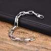 Schmuck aus Edelstahl Herren Armbänder Rechteckige Kette Punk Rock Armband Geschenk für Papa Freund Valentinstag Silberfarbe