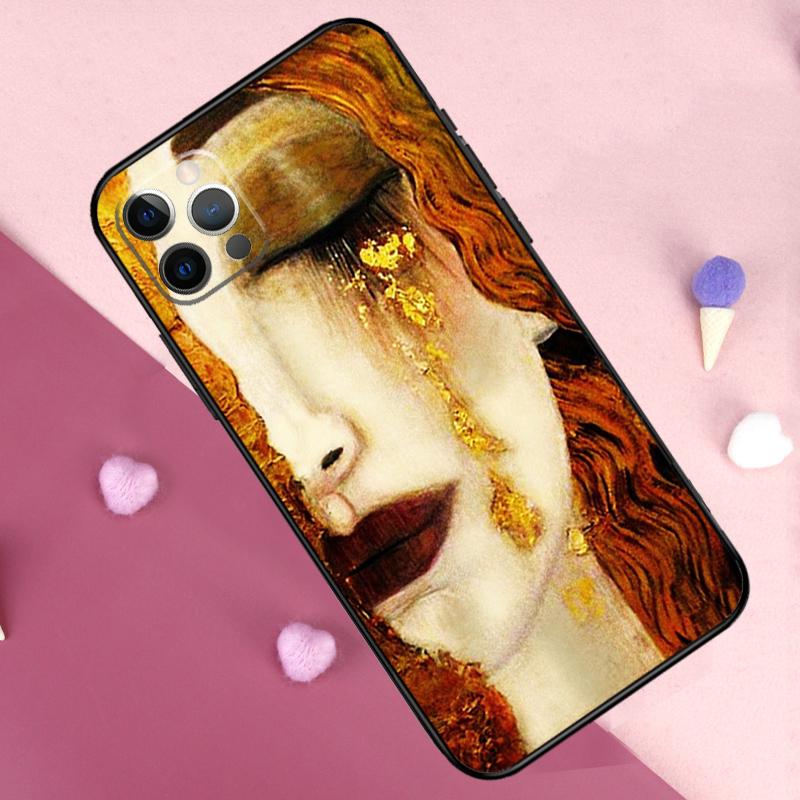 Kiss by Gustav Klimt Phone Case For iPhone 17 Pro Max 11 14 15 16 Pro Max Plus 12 13 Mini 17 Air 16e Back Cover