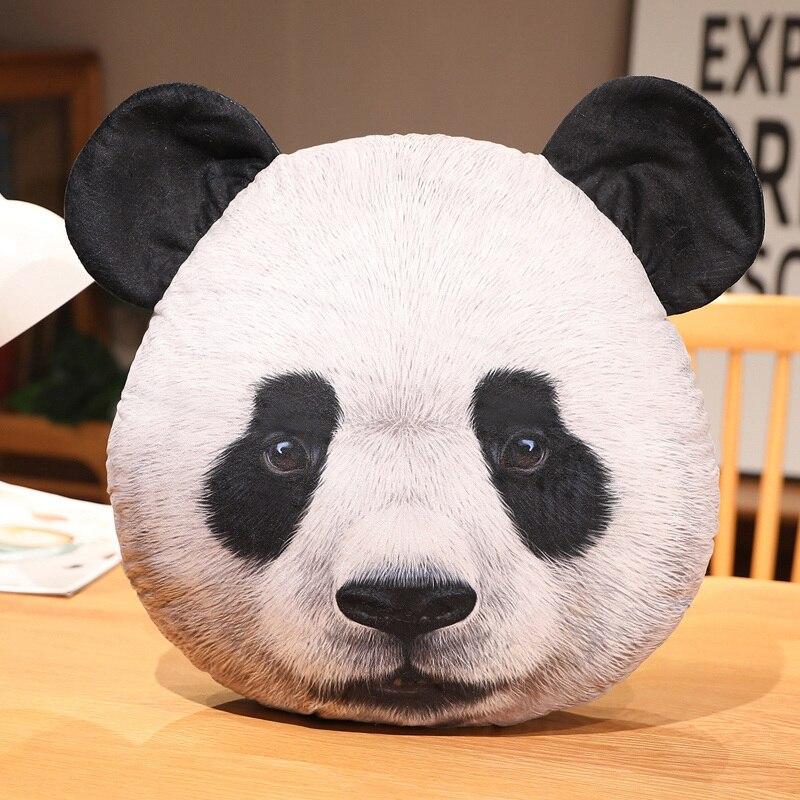 Simulation Animal Head Pillow Pig Bear Panda Doll Soft Realistic Toy Kids Birthday Gift Home Decoration Stylish Appearance Practical Daily Use