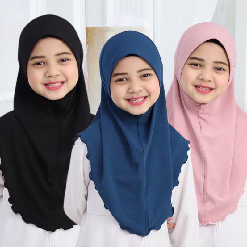 Colorful Solid Color Flounce Scarf Women Muslim 1Pc Headscarf Wraps Femme Musulman Headband Islamic Turb