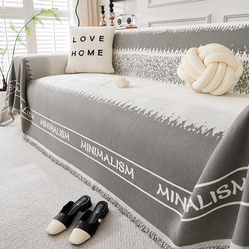 Spring Sofa Slipcover Cover Cloth Black Chenille High Sense Sofa Cover Four Seasons Universal Sofa Towel