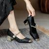 Mode Damen High Heels neue chinesische Art Mary Jane Damenschuhe gepaart mit chinesischen Einzelschuhen gepaart mit Röcken und Schuhen