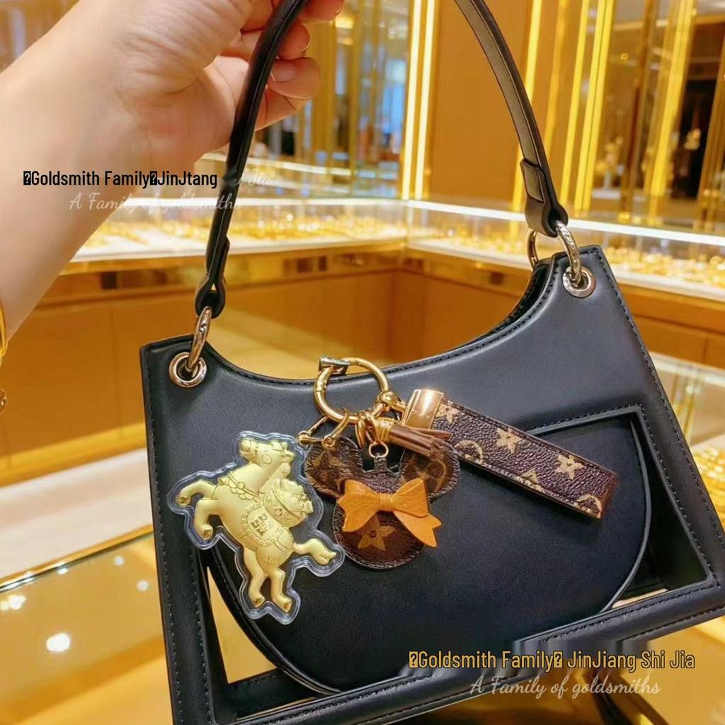 999 Pure Gold Money Keychain & Mobile Chain with Crab Bag Pendant for Girlfriend