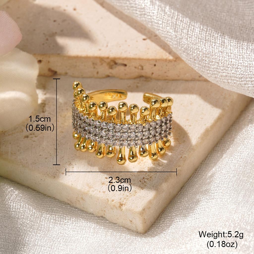 Fashion Temperament, Zirconium-set Open Ring, Niche Design, Index Finger Ring, Light Luxury, High-end Ring Jewelry.