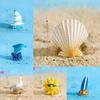 Charming Resin Surfboard Sailboat Seagull Seashell Beach Decor Miniatures Modern