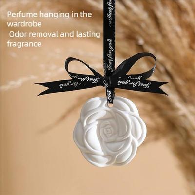 Long Lasting Natural Camellia Design Car Air Freshener Aromatherapies Wax Scent Tablet For Home Office And Vehicle Use