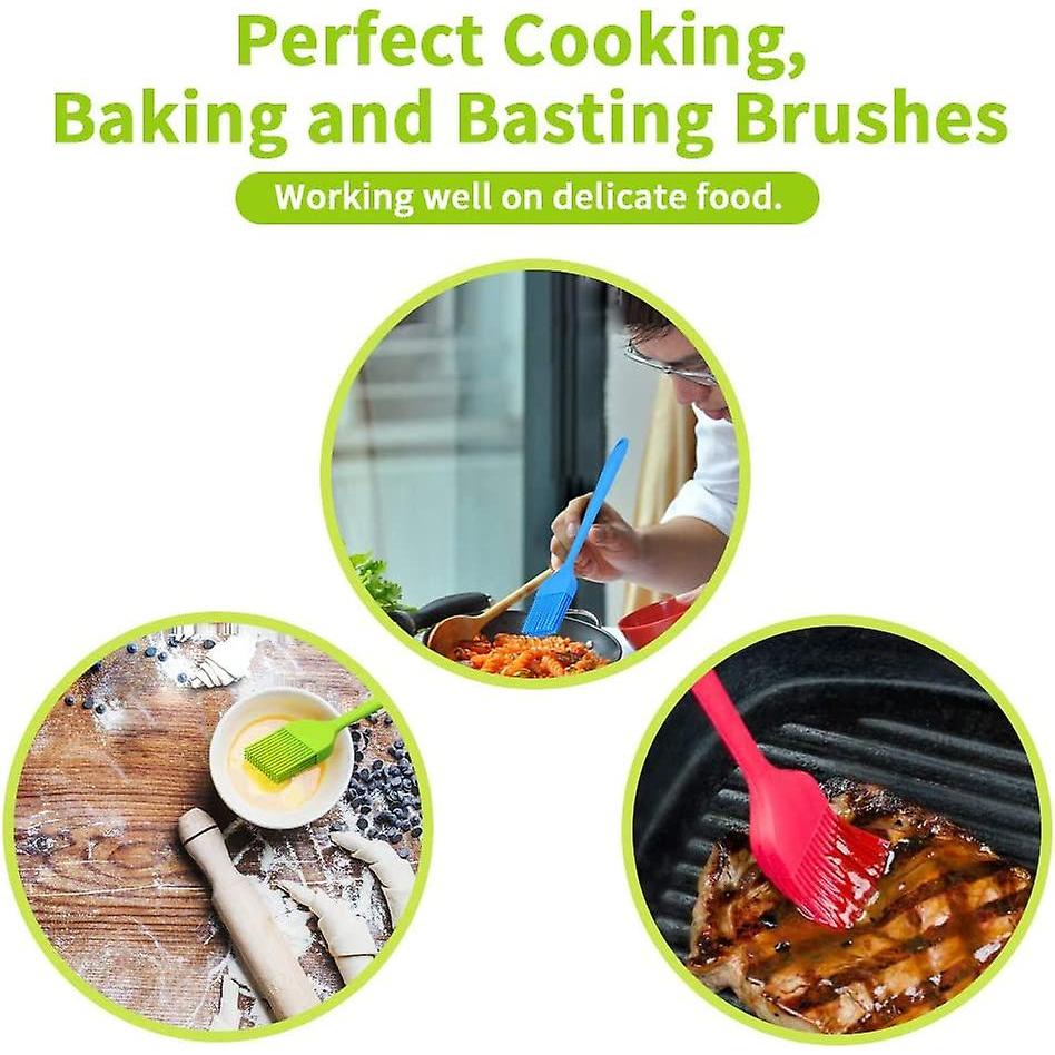 Silicone Pastry Brush Heat Resistant Spreading Oil Butter Sauce Marinades For Bbq Cooking, Dishwasher Safe, 5 Piece Set