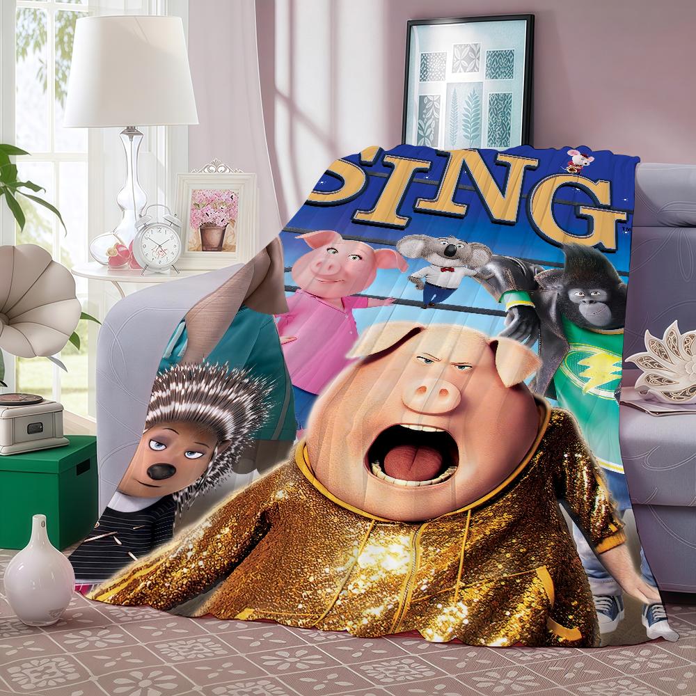 

Cartoon Sing Movie Blanket Warm And Soft Suitable For Bedroom Living Room Sofa Bed Office Travel Camping 30x40in