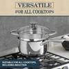 MICHELANGELO 304 Stainless Steel Pot/cooking Pan with Steamer Set, Suitable for All Stoves and Ovens, Dishwasher Safe