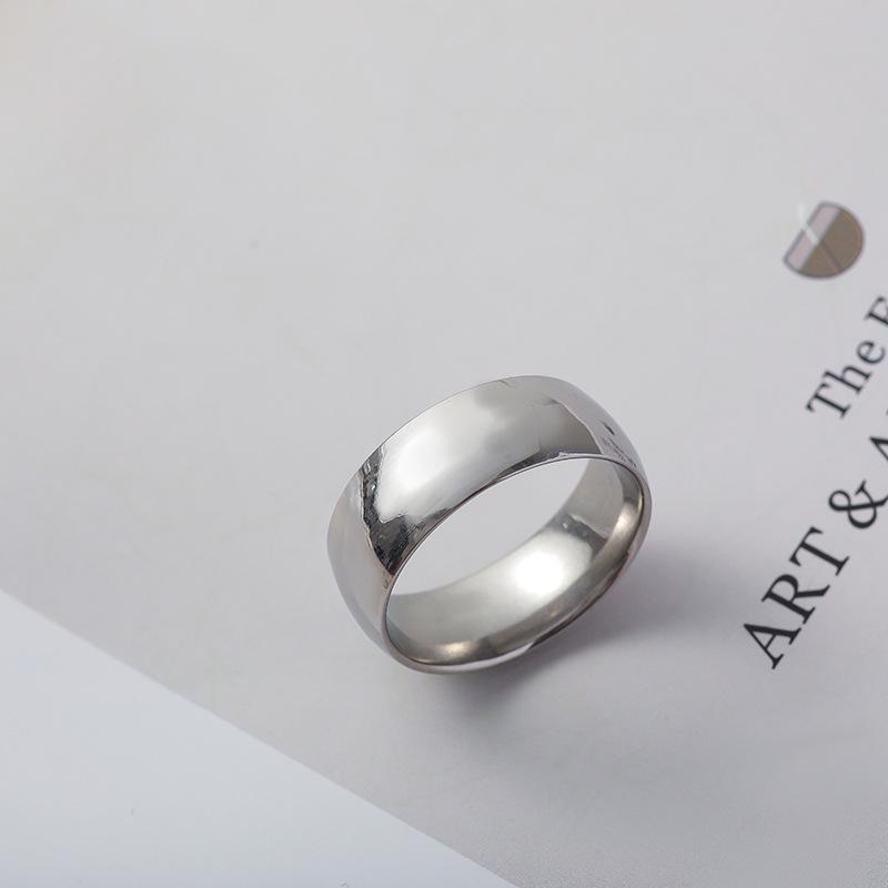 Klassischer polierter Edelstahl-Unisex-Ring, schlichtes Design, Standard US-Größe
