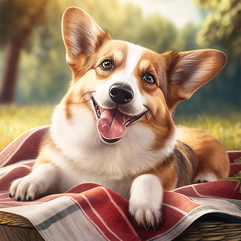 

Full 5D DIY Diamond Painting Corgi Diamond Embroidery Full Cross Stitch Home Decoration Handmade Gift 20x20cm