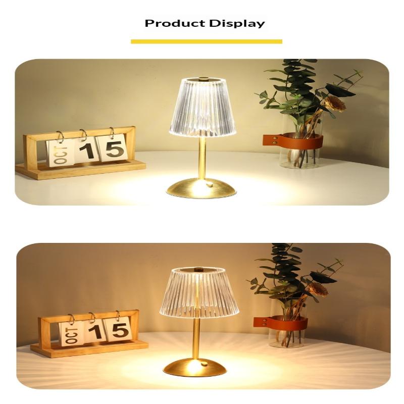 Rechargeable Desk Lamp With LED Aesthetic Design And 3 Color Light Modes For Bedrooms