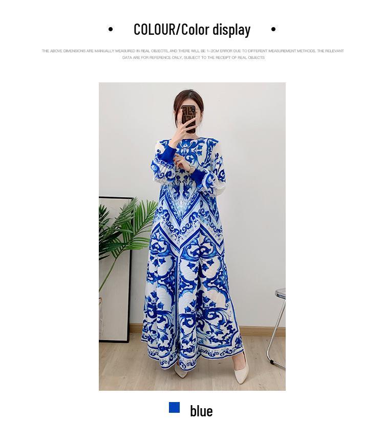 2024 Damen Herbst Laternenärmel Rundhals Langes Muslimisches Kleid - Elegant & Bequem