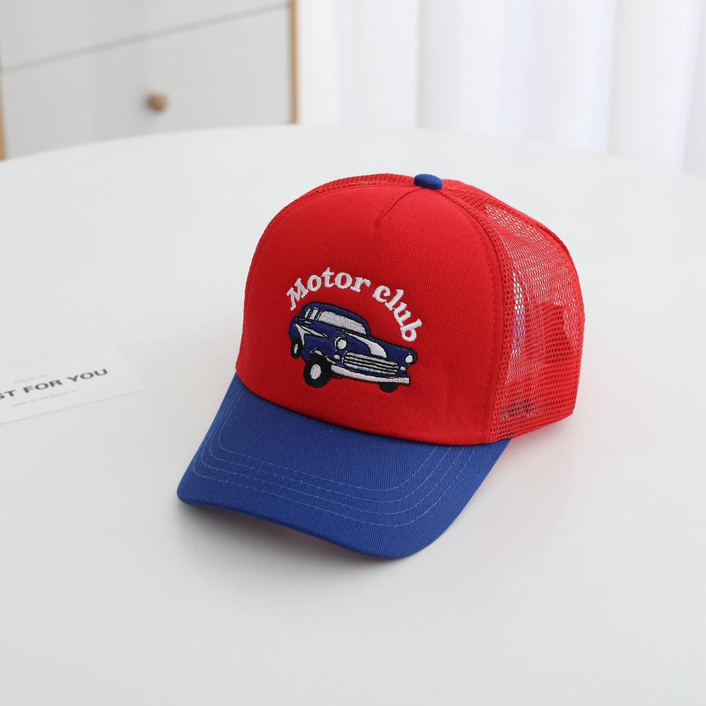 JYL TS DIY Excavator Kids Cap Mesh Summer Sun Hat Polyester