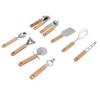 9pcs Kitchen Utensils Wooden Handle Stainless Steel Easy Cleaning Wear Resistant Colorful Package Co